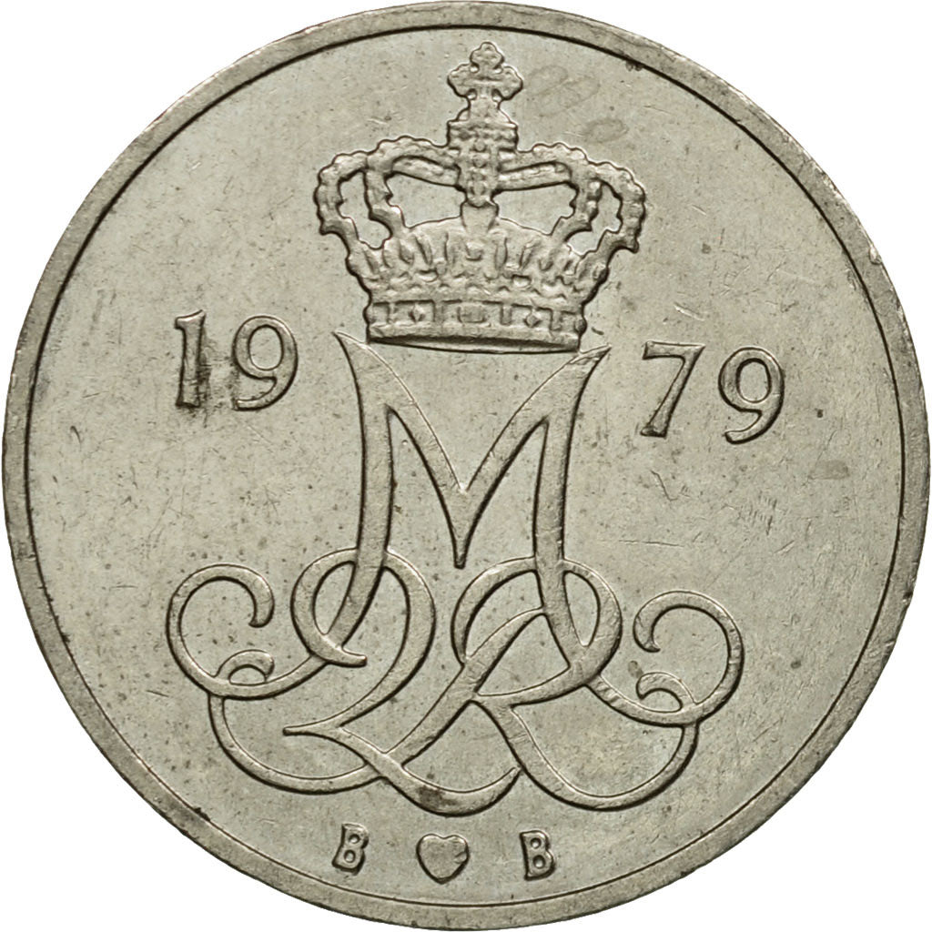 Moneta, Danimarca, Margrethe II, 10 Öre, 1979, Copenhagen, BB, Rame-nichel