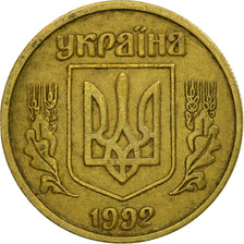 Coin, Ukraine, 10 Kopiyok, 1992, Kyiv, MS(63), Brass, KM:1.1a