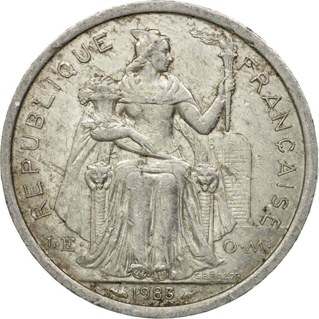 Moneta, Nuova Caledonia, 2 Francs, 1983, Paris, MB, Alluminio, KM:14