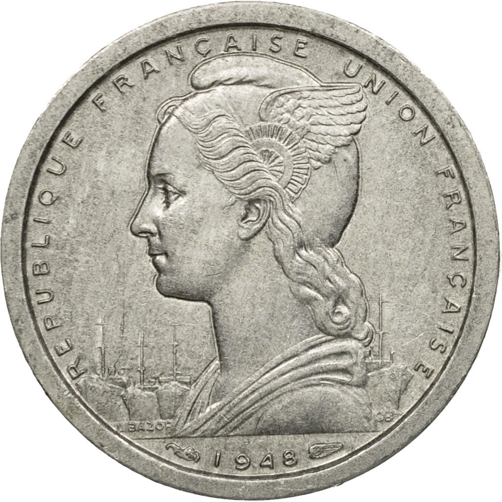 Coin, Cameroon, Franc, 1948, Paris, EF(40-45), Aluminum, KM:8