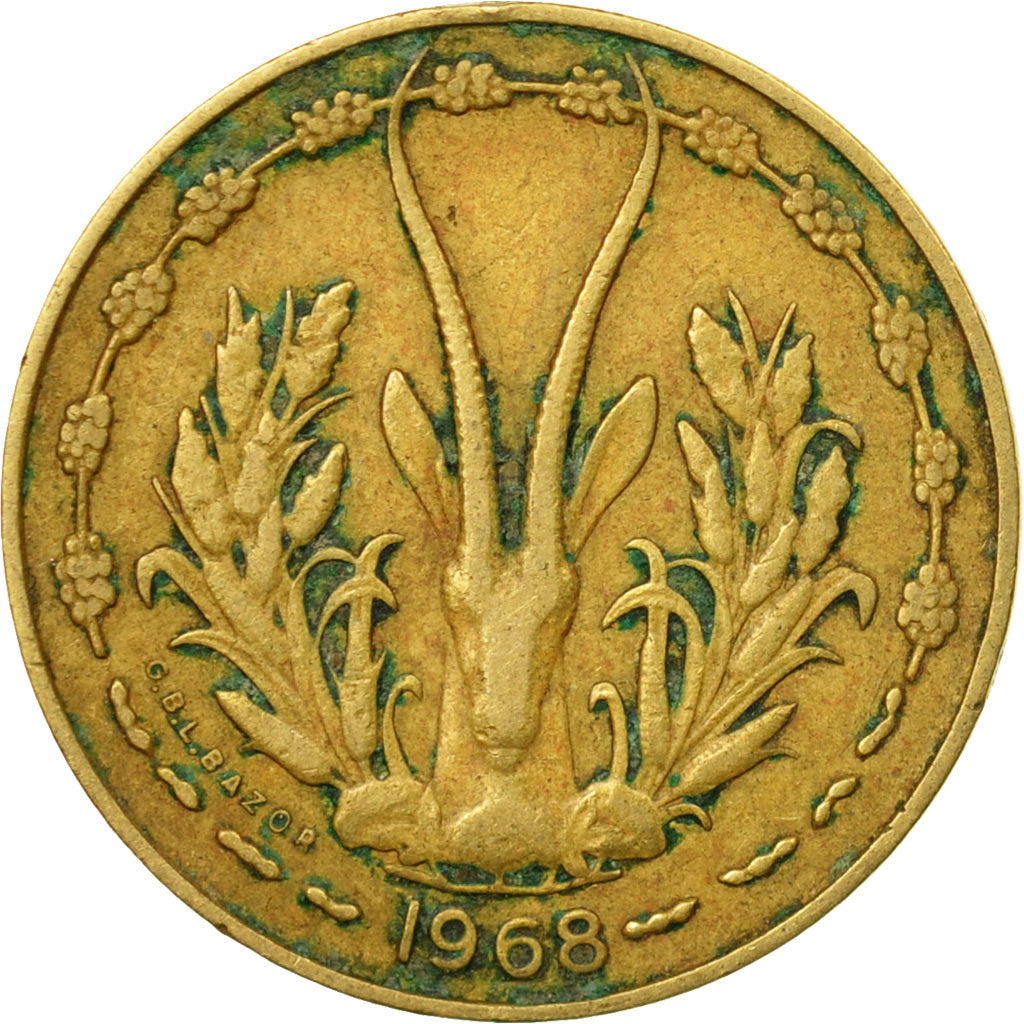 Coin, West African States, 10 Francs, 1968, Paris, VF(20-25)
