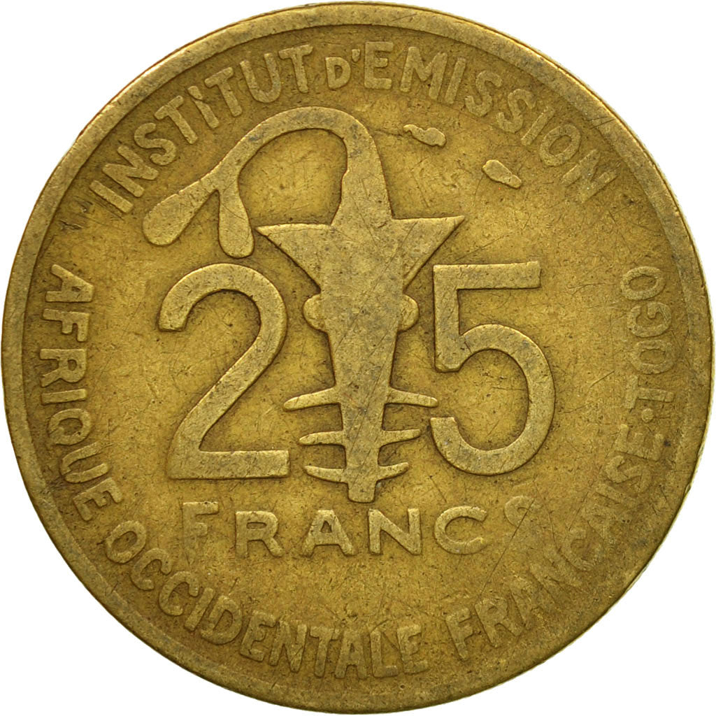 Moneta, Francuska Afryka Zachodnia, 25 Francs, 1957, Paris, VG(8-10)