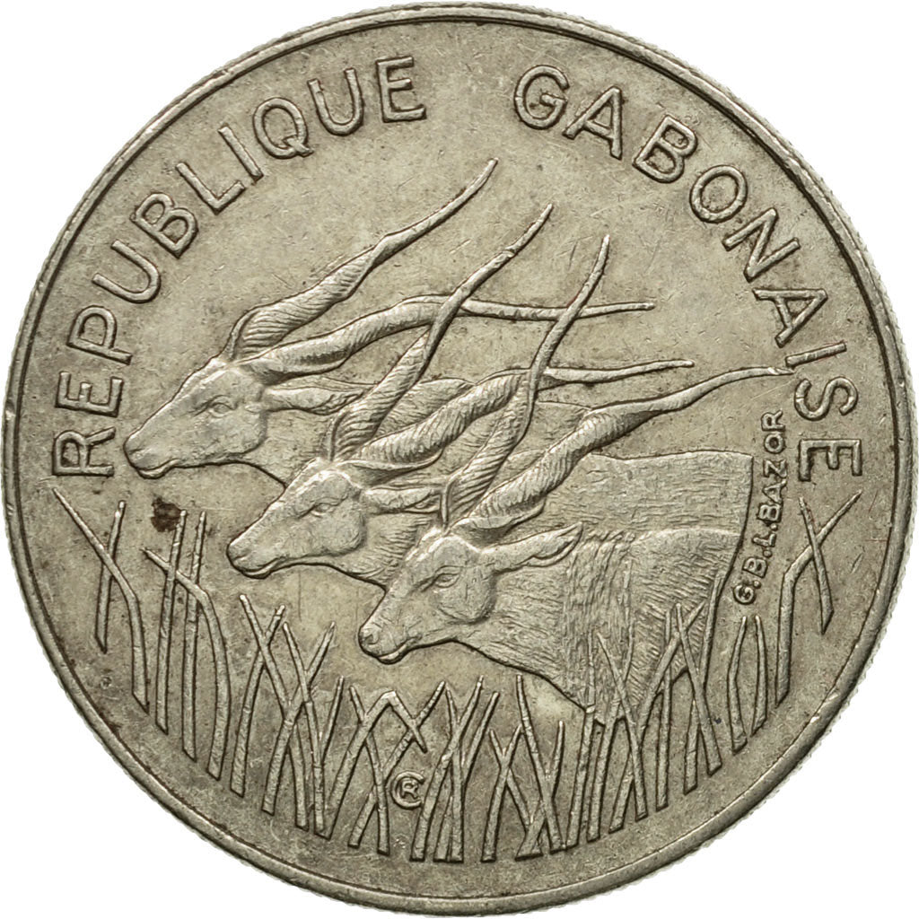 Coin, Gabon, 100 Francs, 1982, Paris, EF(40-45), Nickel, KM:13