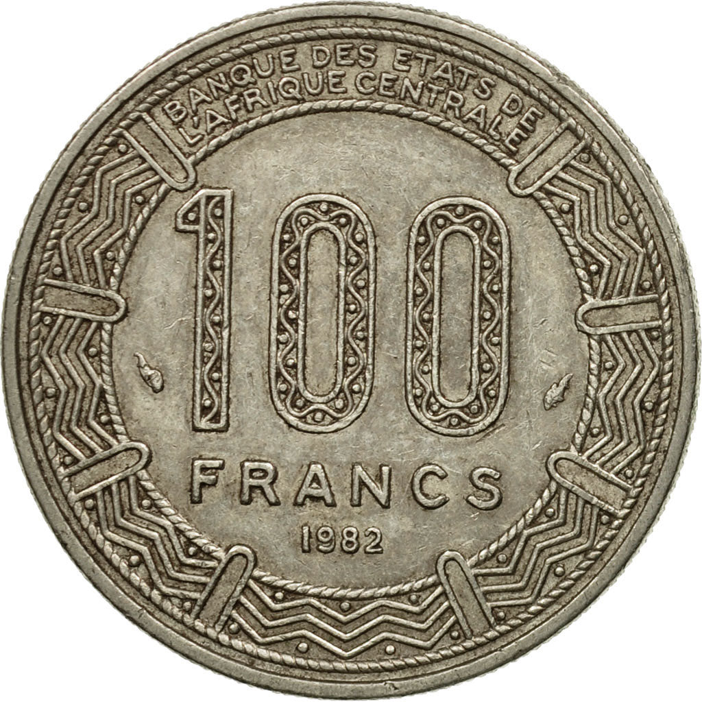 Coin, Gabon, 100 Francs, 1982, Paris, EF(40-45), Nickel, KM:13