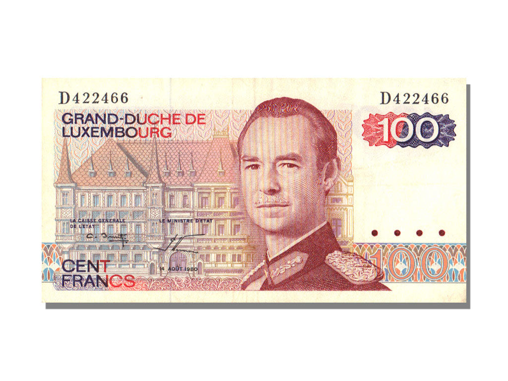 Luxembourg, 100 Francs, 1980, KM #57a, 1980-08-14, UNC(60-62), D
