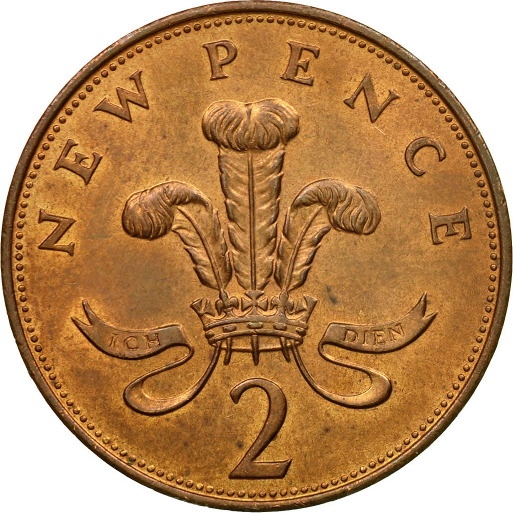 Coin, Great Britain, Elizabeth II, 2 New Pence, 1971, EF(40-45), Bronze, KM:916