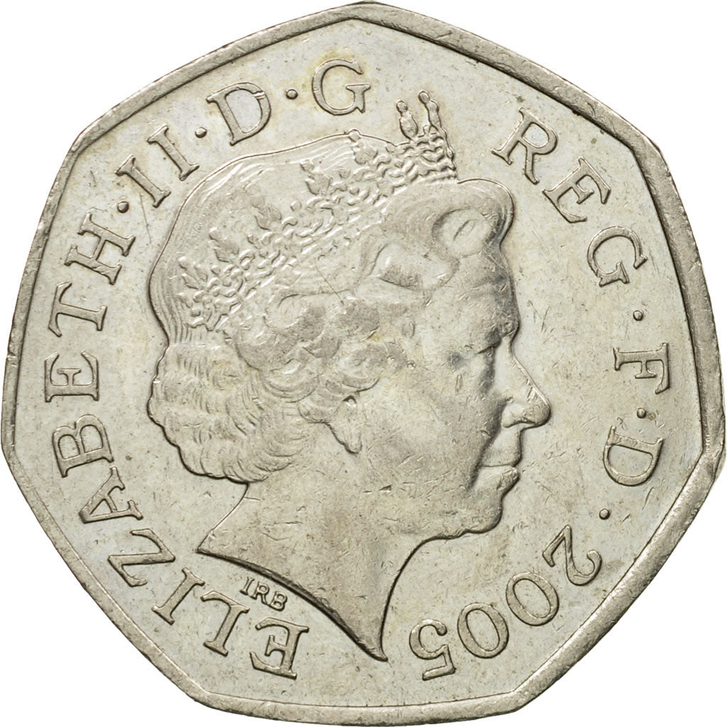 Coin, Great Britain, Elizabeth II, 50 Pence, 2005, EF(40-45), Copper-nickel