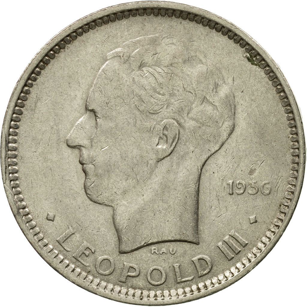 Coin, Belgium, 5 Francs, 5 Frank, 1936, EF(40-45), Nickel, KM:108