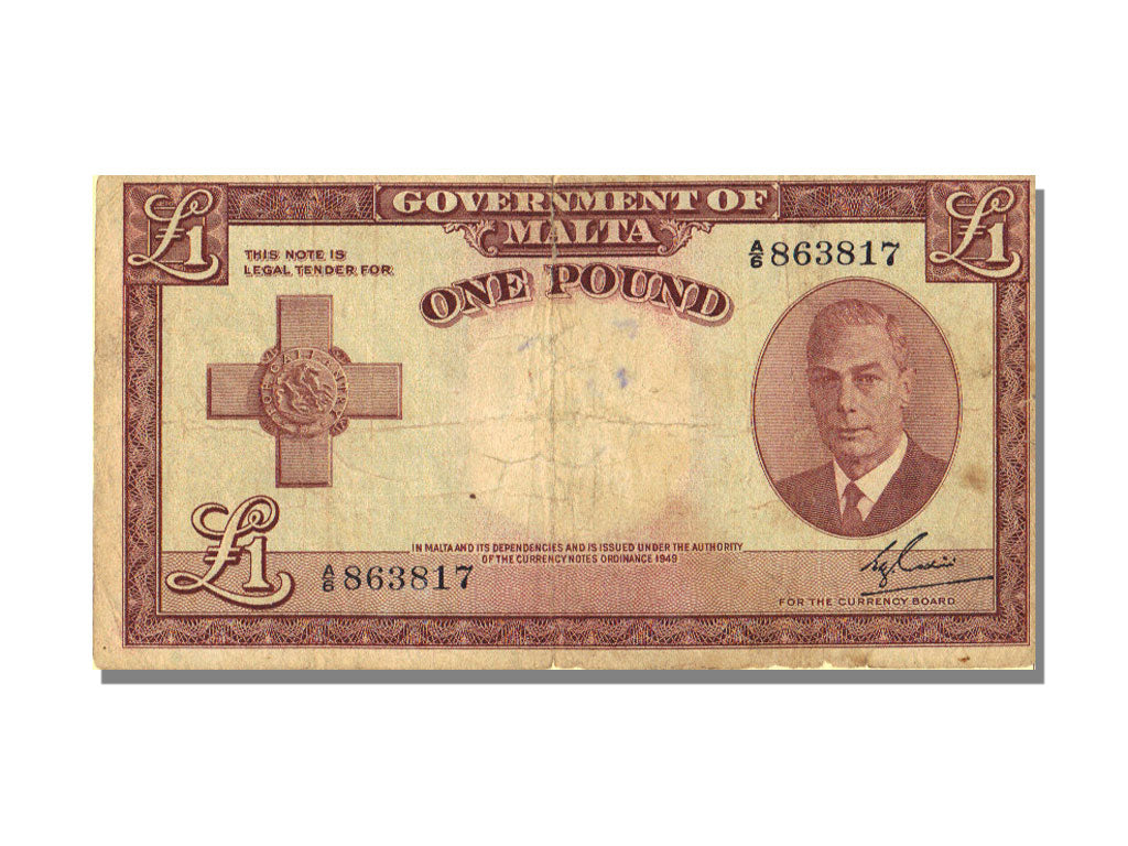 Malta, 1 Pound, 1949, MB+