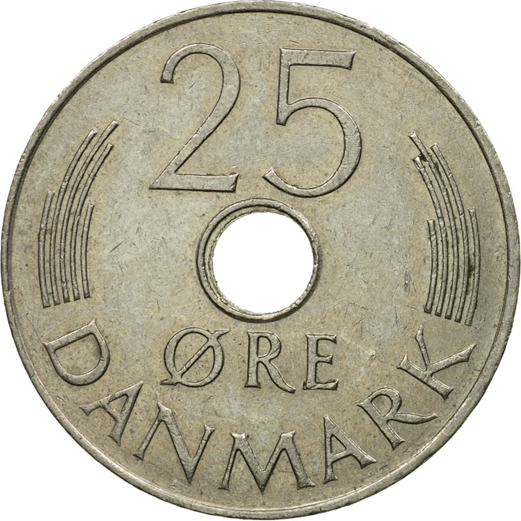 Monnaie, Danemark, Margrethe II, 25 Öre, 1974, Copenhagen, TTB, Copper-nickel