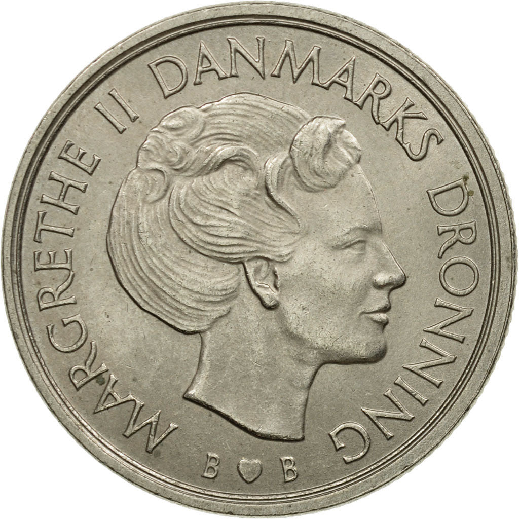 Munten, Denemarken, Margrethe II, Krone, 1980, Copenhagen, ZF+, Copper-nickel