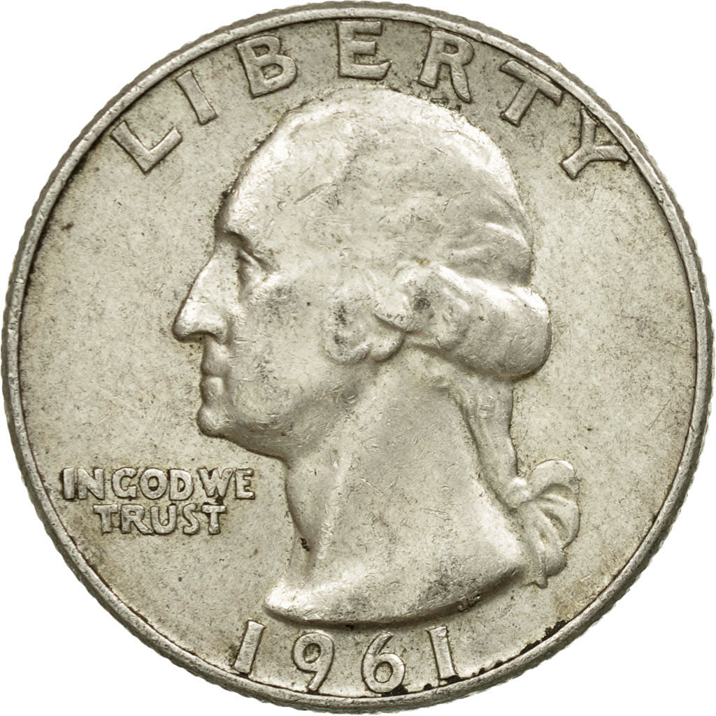 Coin, United States, Washington Quarter, Quarter, 1961, U.S. Mint, Denver
