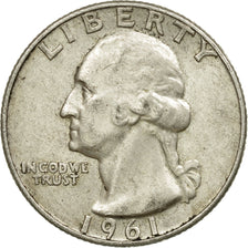 Coin, United States, Washington Quarter, Quarter, 1961, U.S. Mint, Denver