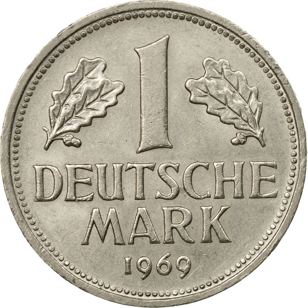 Coin, GERMANY - FEDERAL REPUBLIC, Mark, 1969, Munich, AU(50-53), Copper-nickel
