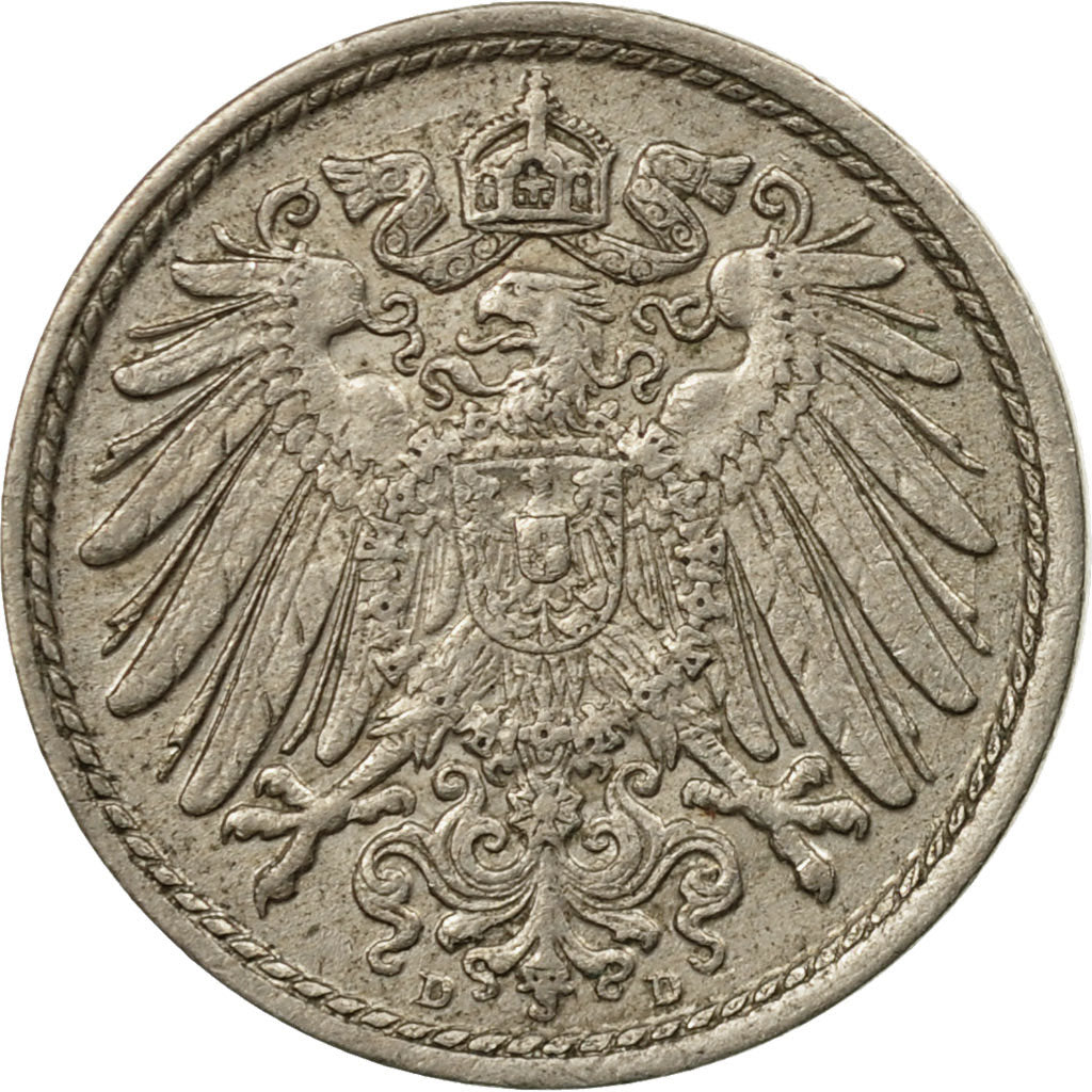 Coin, GERMANY - EMPIRE, Wilhelm II, 5 Pfennig, 1890, Munich, EF(40-45)
