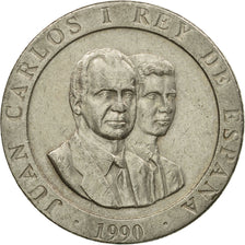 Coin, Spain, Juan Carlos I, 200 Pesetas, 1990, VF(20-25), Copper-nickel, KM:855