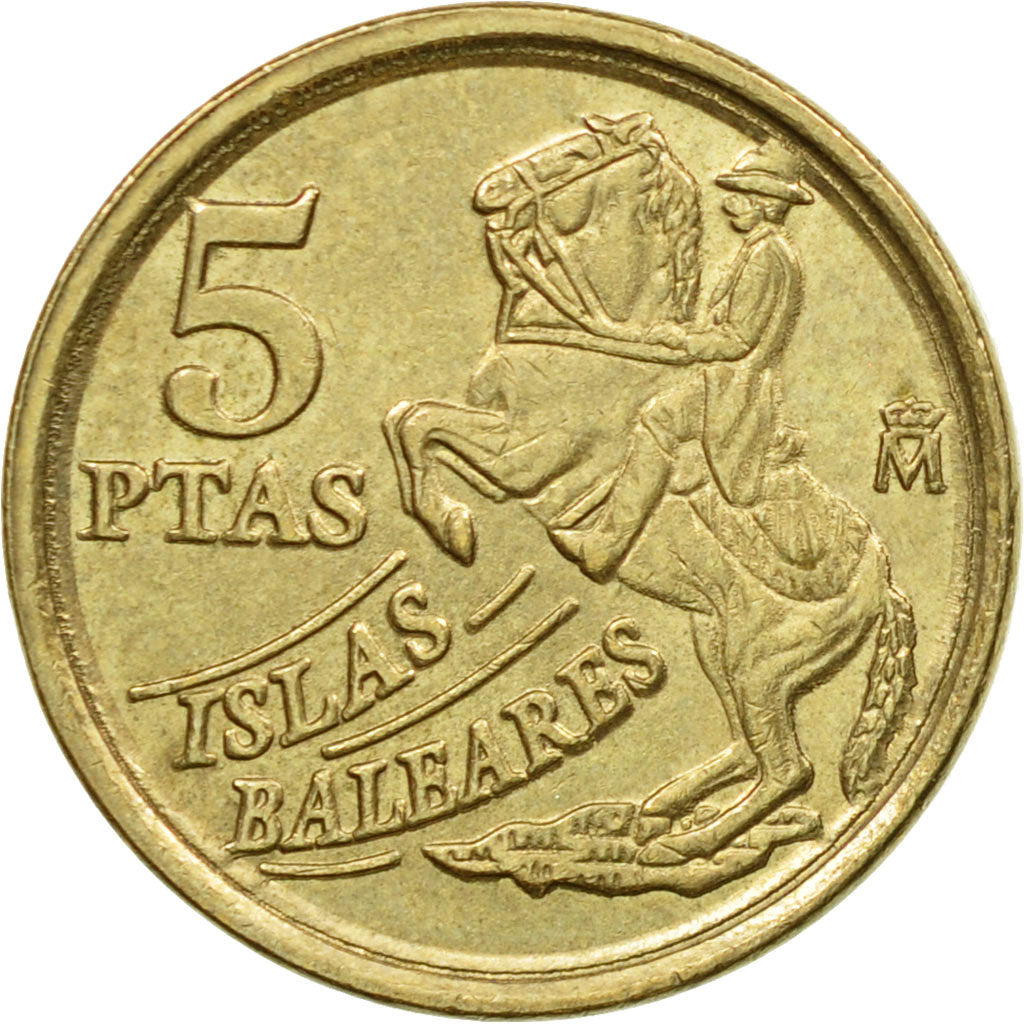 Coin, Spain, Juan Carlos I, 5 Pesetas, 1997, Madrid, VF(30-35), Aluminum-Bronze
