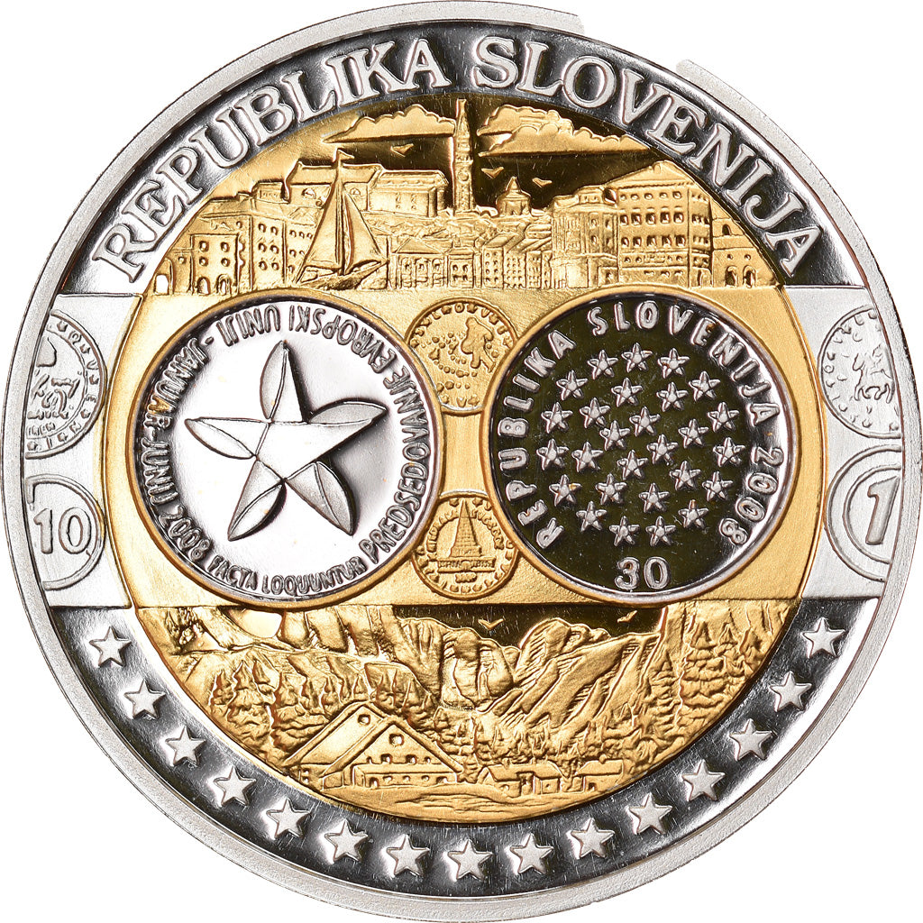 Slowenien, Medaille, Euro, Europa, STGL, Silber