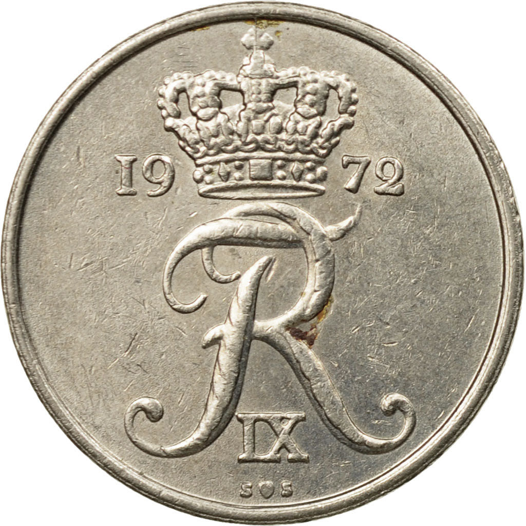 Moneta, Danimarca, Frederik IX, 10 Öre, 1972, Copenhagen, BB, Rame-nichel