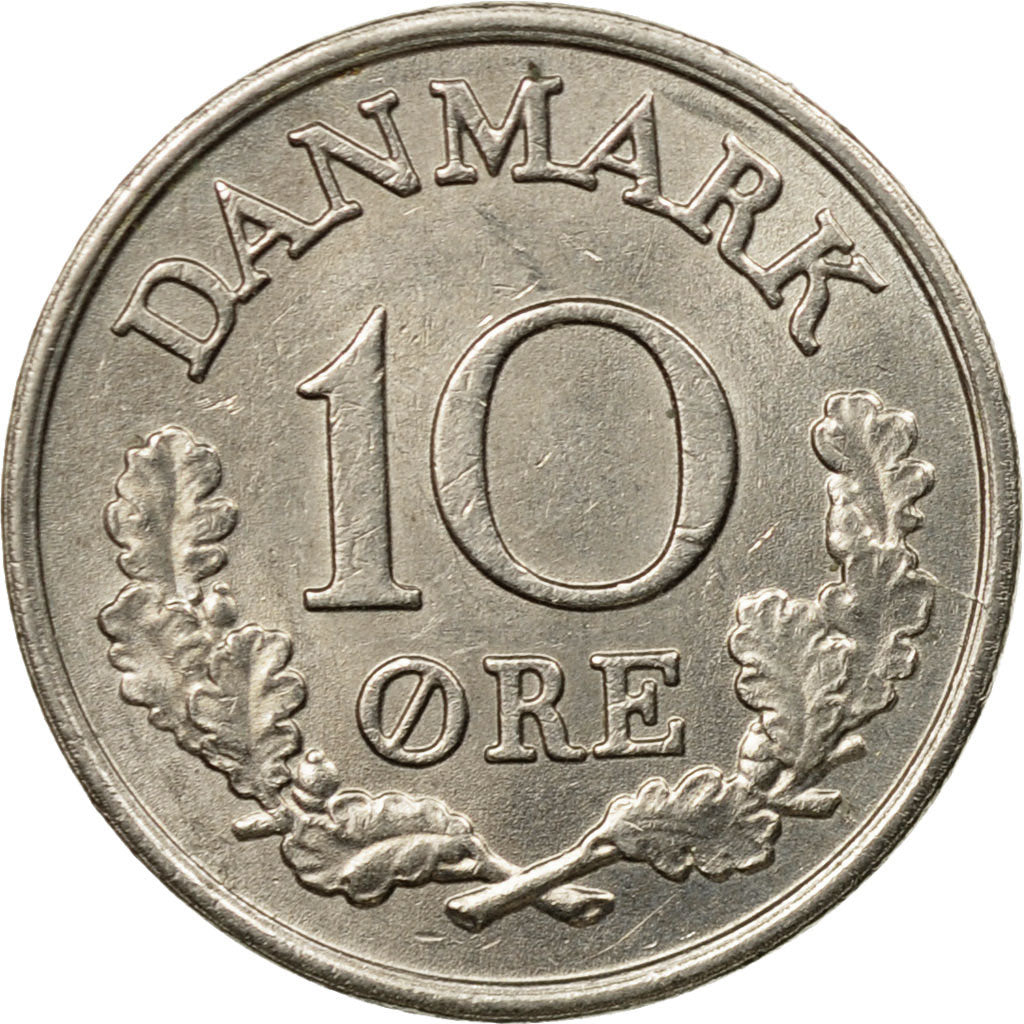 Moneta, Danimarca, Frederik IX, 10 Öre, 1972, Copenhagen, BB, Rame-nichel