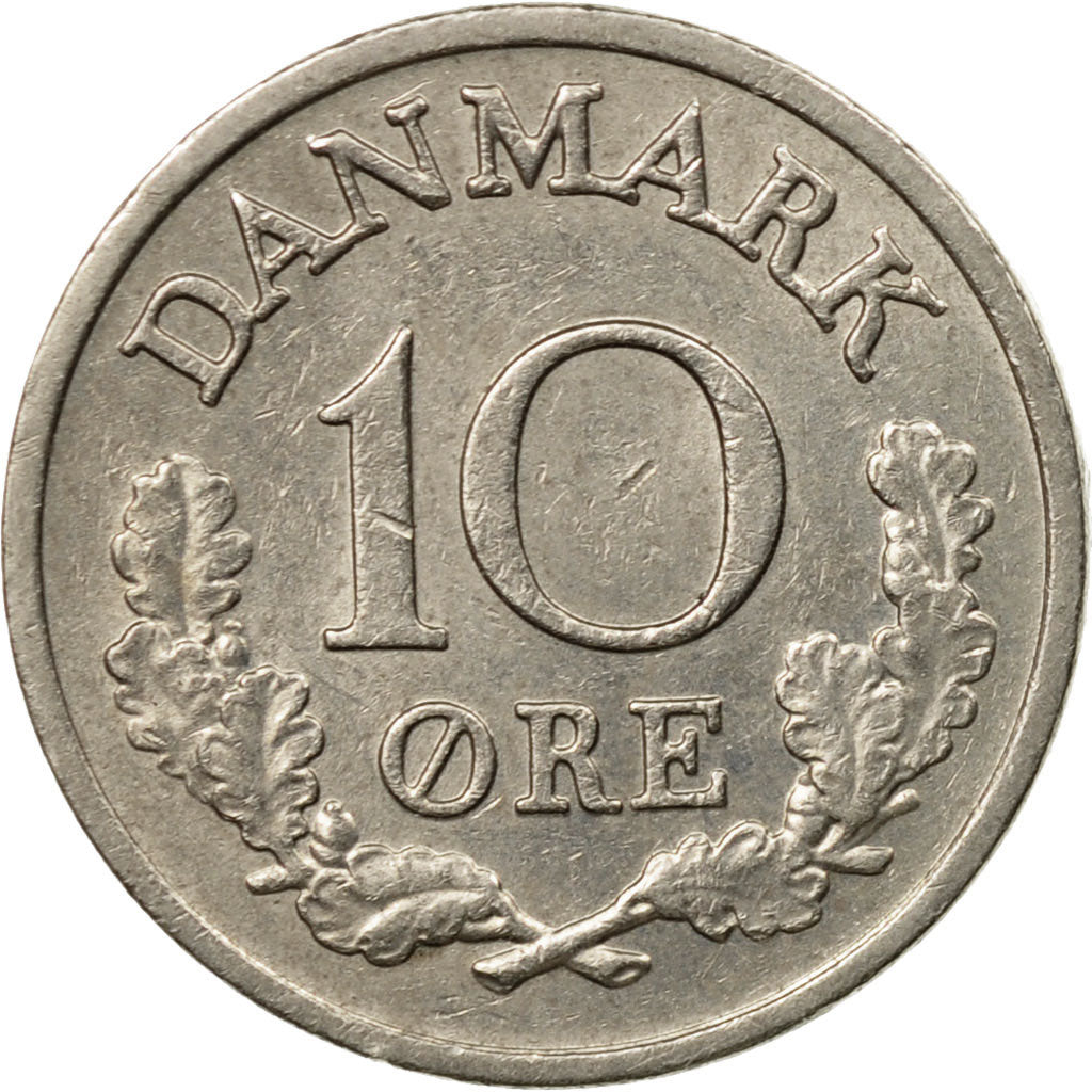 Moneta, Danimarca, Frederik IX, 10 Öre, 1972, Copenhagen, MB+, Rame-nichel