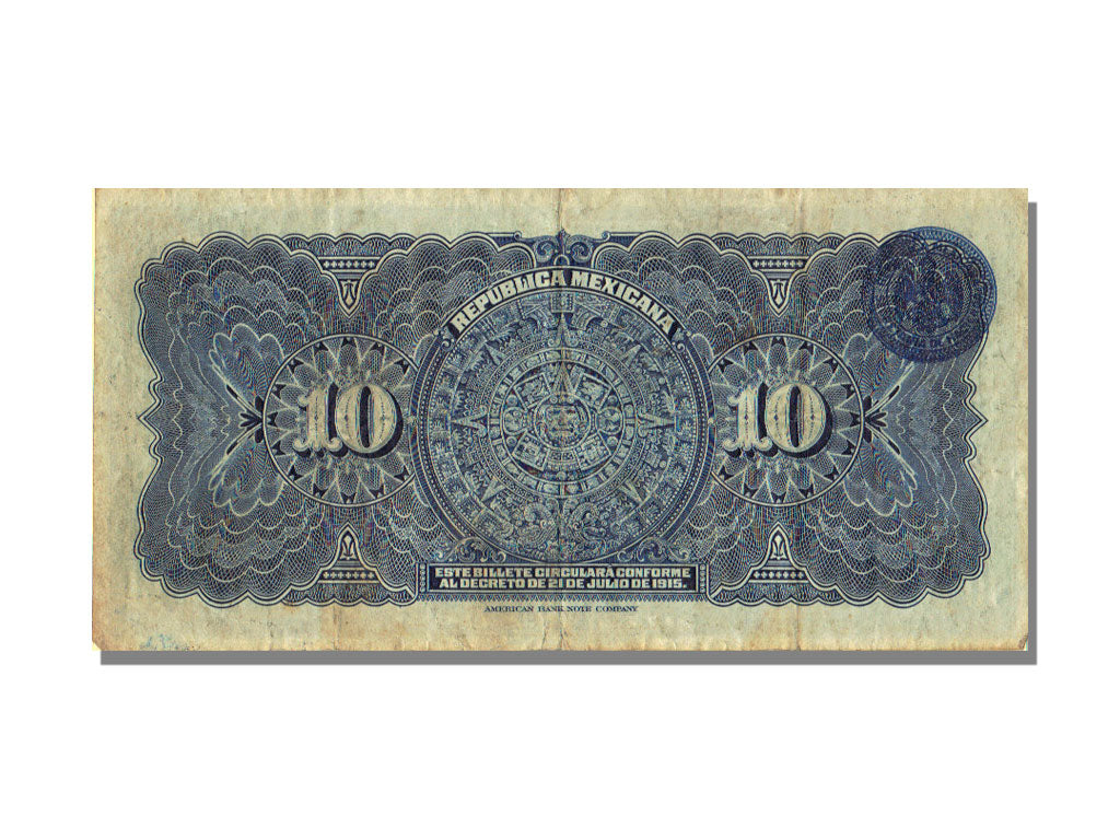 Mexico, 10 Pesos, 1915, 1915-07-21, AU(50-53), I
