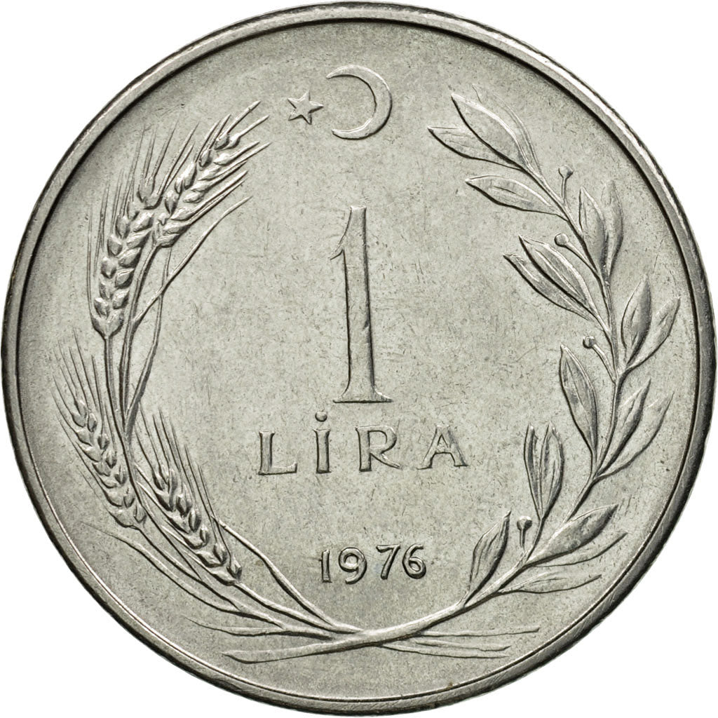 Münze, Türkei, Lira, 1976, SS+, Stainless Steel, KM:889a.2