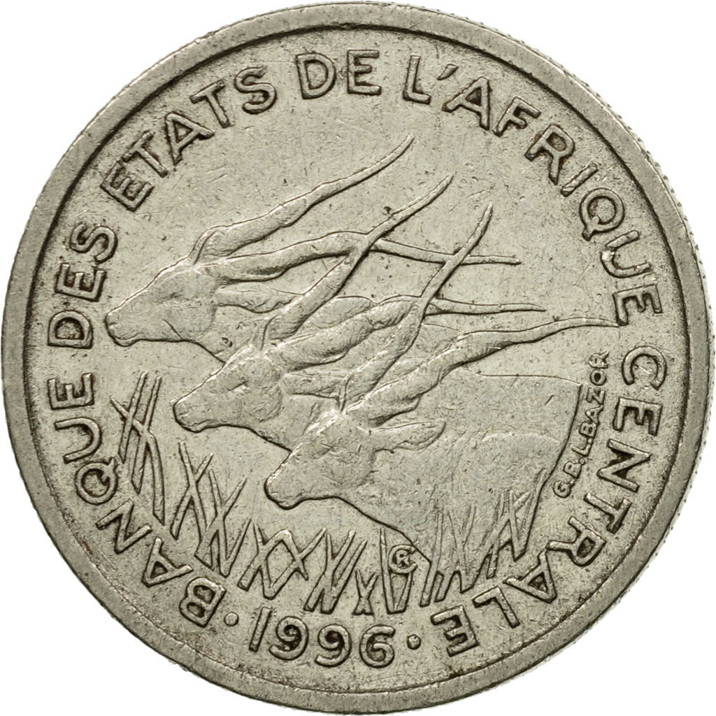 Coin, Central African States, 50 Francs, 1996, Paris, EF(40-45), Nickel, KM:11