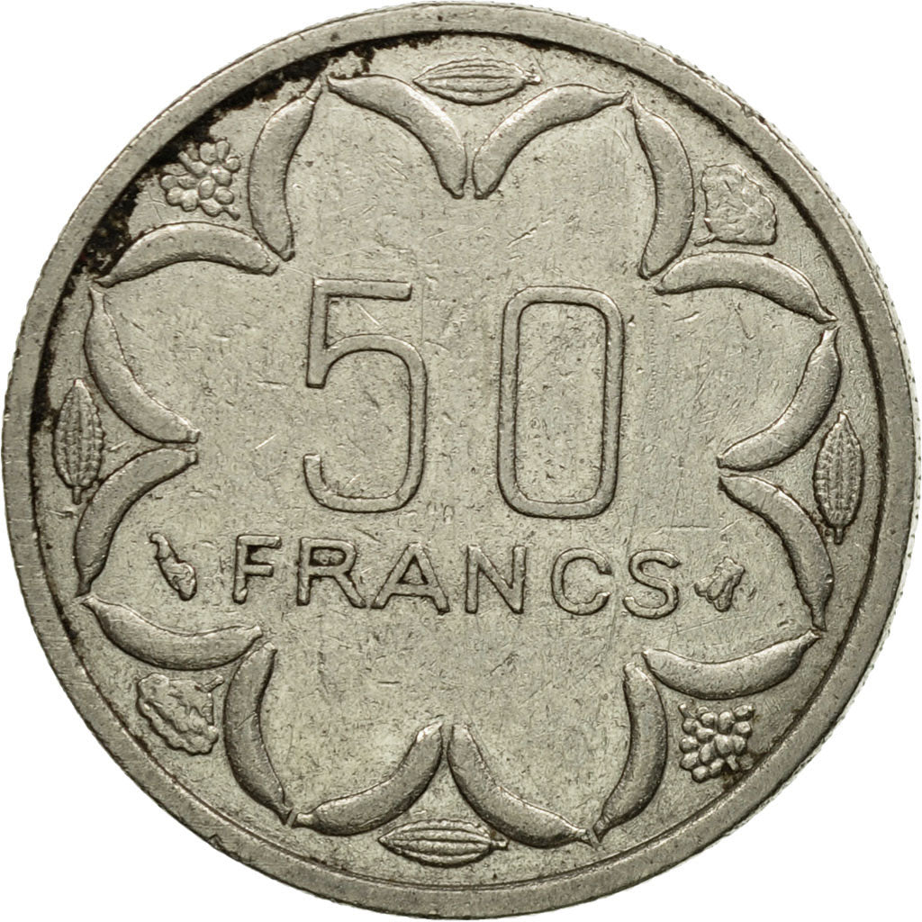 Coin, Central African States, 50 Francs, 1996, Paris, EF(40-45), Nickel, KM:11