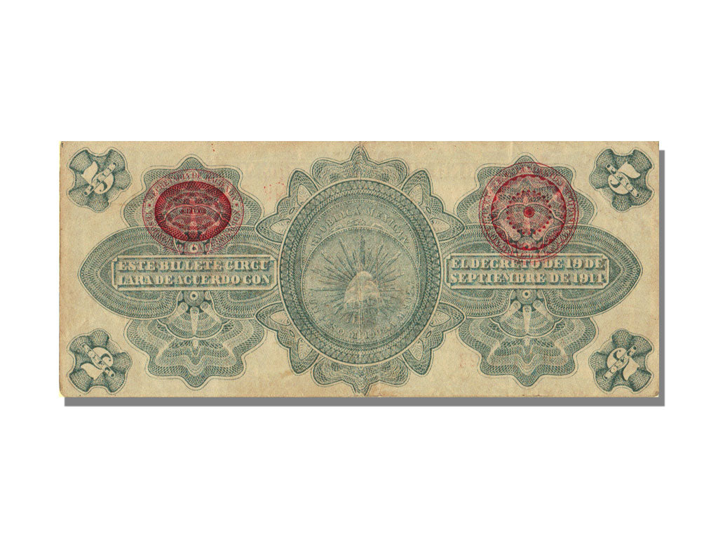 Mexico - Revolutionary, 5 Pesos, 1914, KM #S702b, 1914-10-20, AU(55-58), B