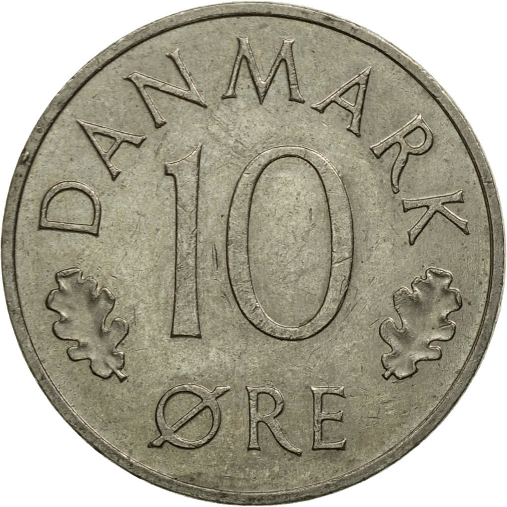 Moneda, Dinamarca, Margrethe II, 10 Öre, 1978, Copenhagen, MBC, Cobre -
