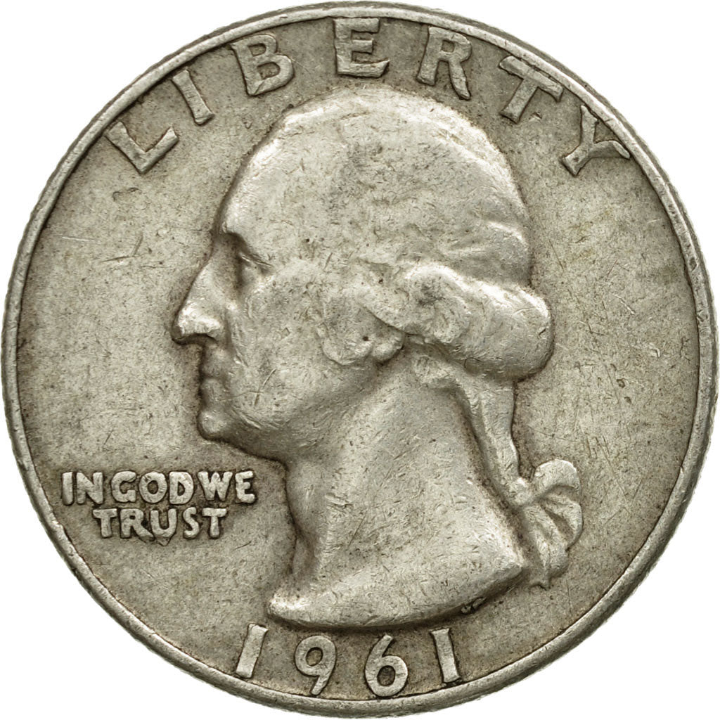 Coin, United States, Washington Quarter, Quarter, 1961, U.S. Mint, Denver