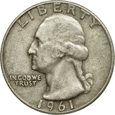 Coin, United States, Washington Quarter, Quarter, 1961, U.S. Mint, Denver