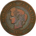 Coin, France, Cérès, 5 Centimes, 1876, Bordeaux, F(12-15), Bronze, KM:821.2