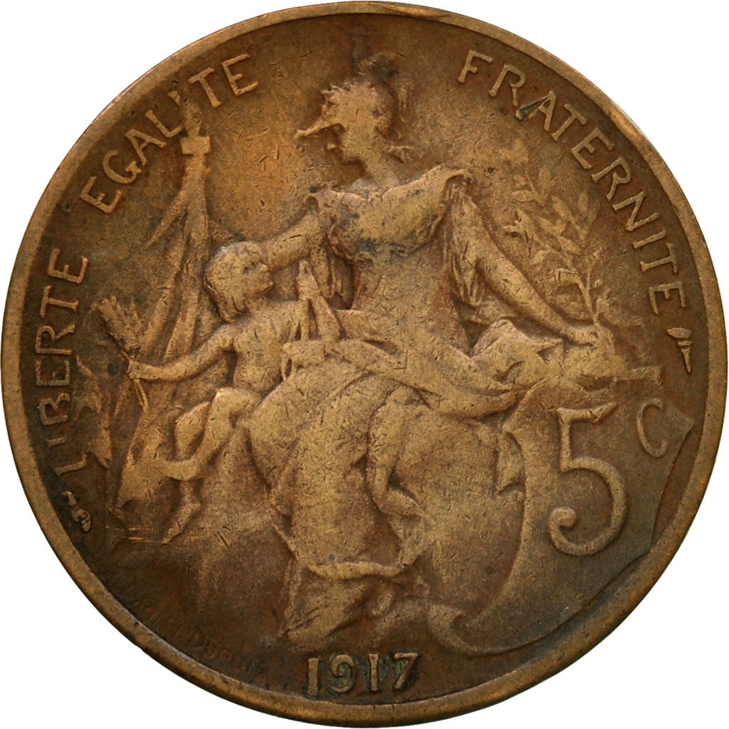 Monnaie, France, Dupuis, 5 Centimes, 1917, Paris, TB, Bronze, KM:842
