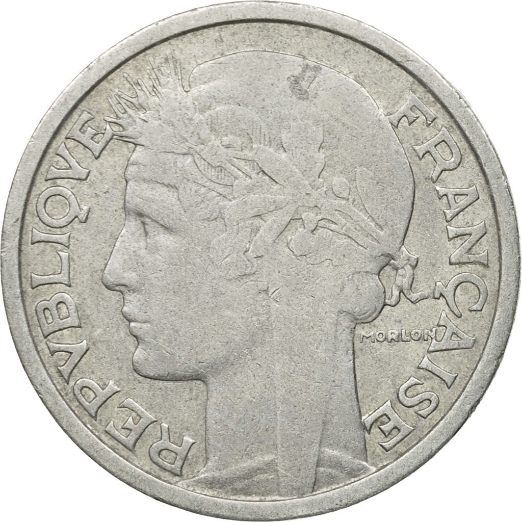 Coin, France, Morlon, 2 Francs, 1947, Beaumont - Le Roger, VF(30-35), Aluminum
