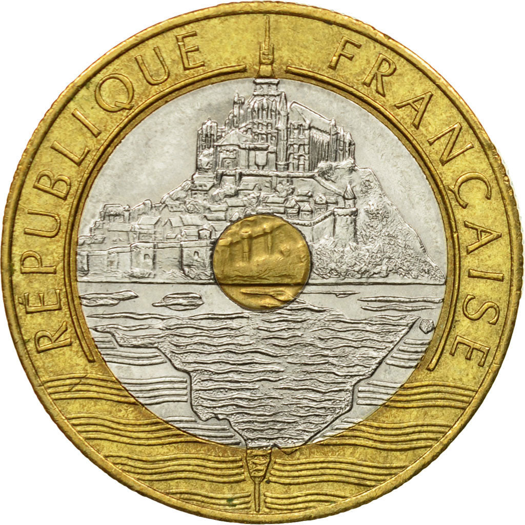 Coin, France, Mont Saint Michel, 20 Francs, 1992, Paris, VF(30-35)