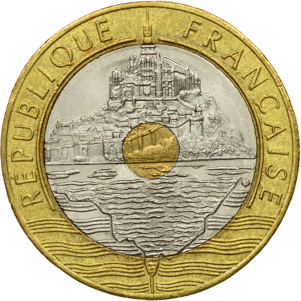 Monnaie, France, Mont Saint Michel, 20 Francs, 1993, Paris, TTB, Tri-Metallic