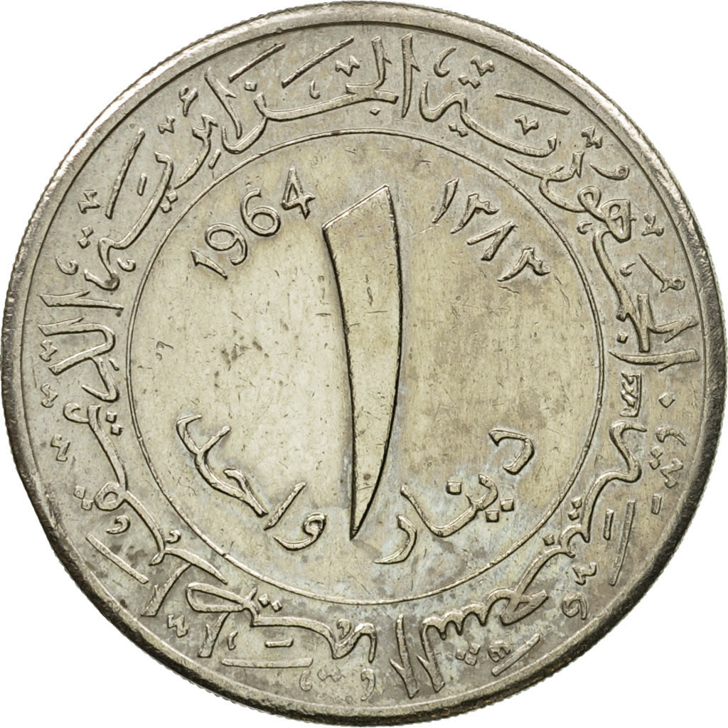 Coin, Algeria, Dinar, 1964, Paris, EF(40-45), Copper-nickel, KM:100