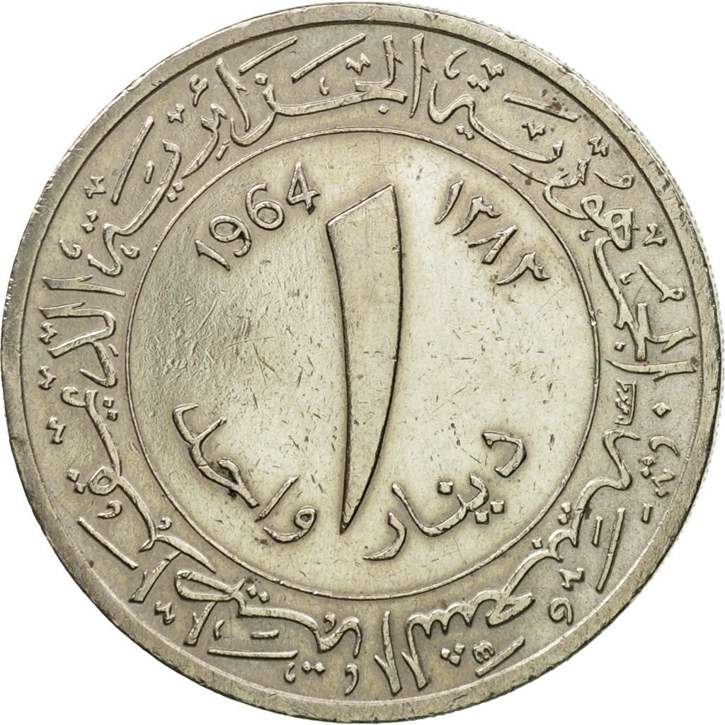 Coin, Algeria, Dinar, 1964, Paris, VF(30-35), Copper-nickel, KM:100