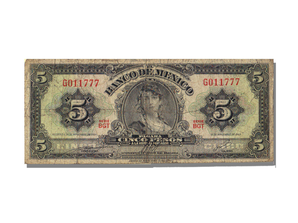 Mexico, 5 Pesos, 1969, KM #60j, 1969-11-19, VF(20-25), G011777