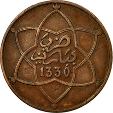 Monnaie, Maroc, Yusuf, 10 Mazunas, 1912, bi-Bariz, Paris, TTB, Bronze, KM:29.1