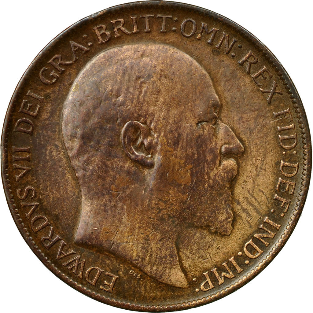 Monnaie, Grande-Bretagne, Edward VII, Penny, 1910, B+, Bronze, KM:794.2