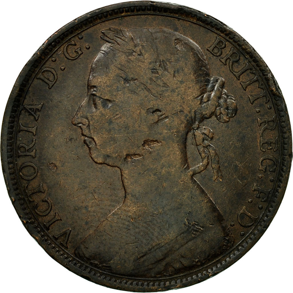 Moneda, Gran Bretaña, Victoria, Penny, 1891, BC, Bronce, KM:755