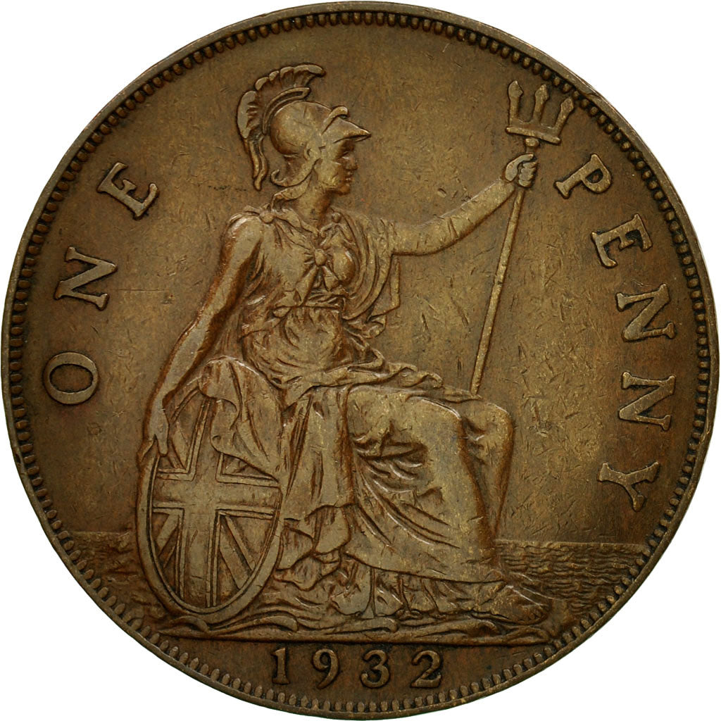 Coin, Great Britain, George V, Penny, 1932, EF(40-45), Bronze, KM:838