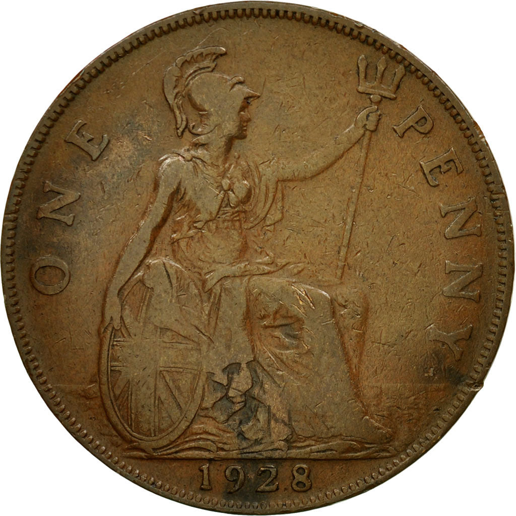 Monnaie, Grande-Bretagne, George V, Penny, 1928, B+, Bronze, KM:838