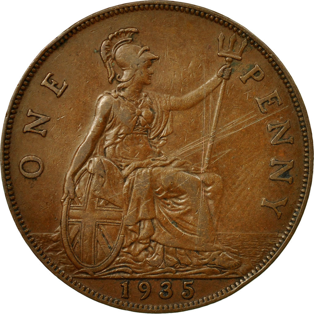 Coin, Great Britain, George V, Penny, 1935, EF(40-45), Bronze, KM:838