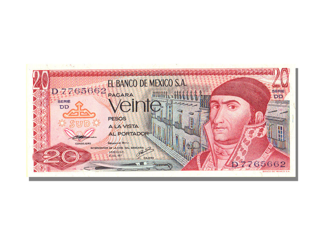 Mexico, 20 Pesos, 1977, 1977-07-08, UNC(65-70)
