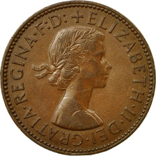Coin, Great Britain, Elizabeth II, 1/2 Penny, 1954, EF(40-45), Bronze, KM:896