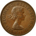 Coin, Great Britain, Elizabeth II, 1/2 Penny, 1954, EF(40-45), Bronze, KM:896